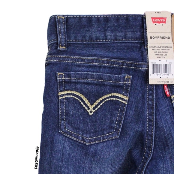 NWT Levi’s Girls Boyfriend Jeans 👖 Medium Wash - Picture 5 of 7
